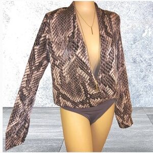 Olivaceous Snake Print Bodysuit